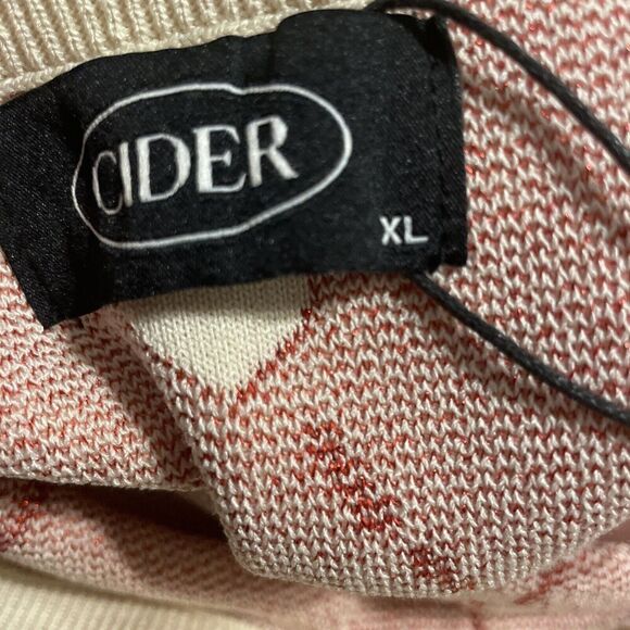 Cider Women's Beige Heart Pattern Knit Skater Skirt XL Short Casual Y2k NWT - Picture 5 of 5